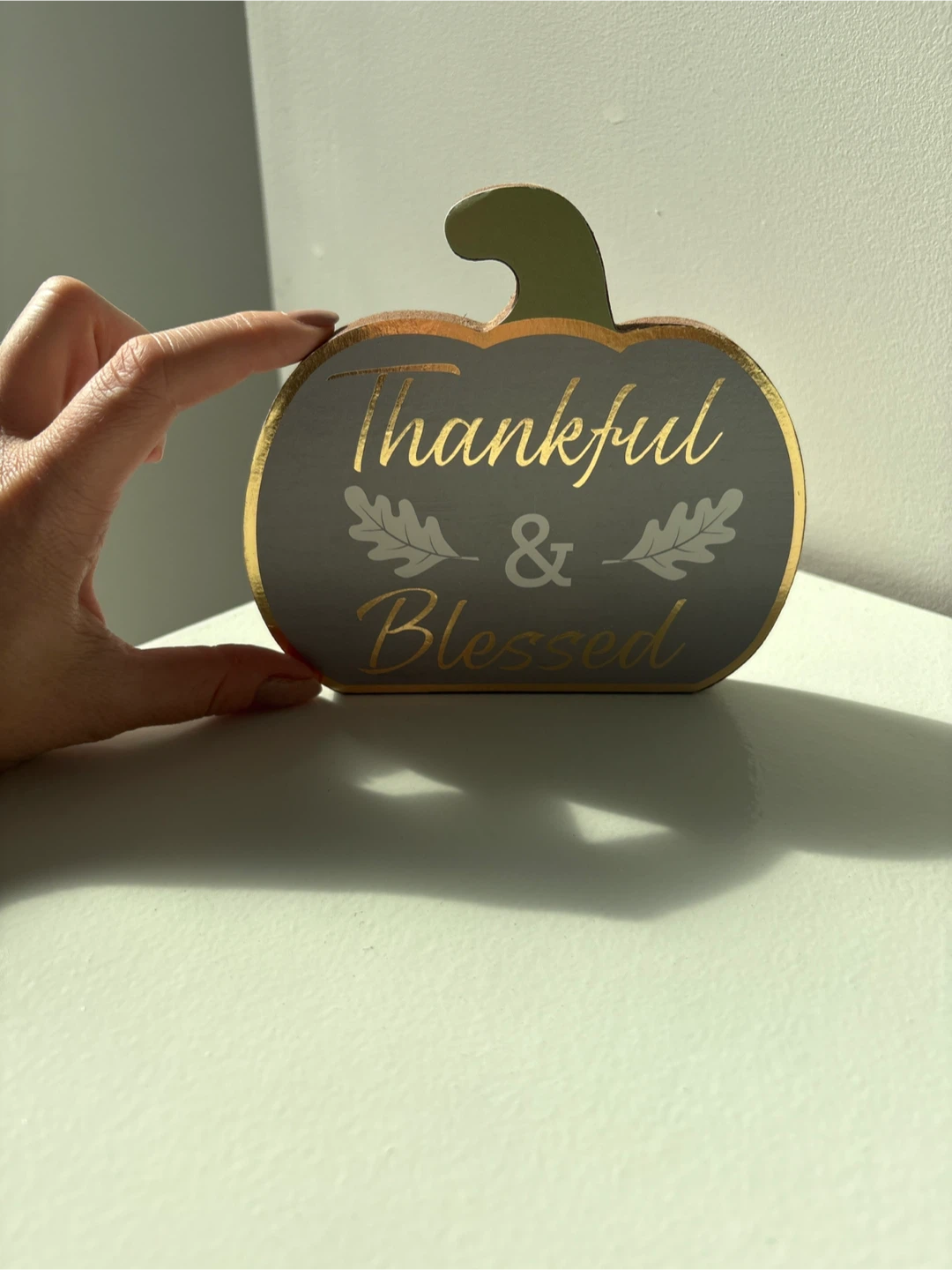 Thankful & Blessed Pumpkin Decoration - photo 2