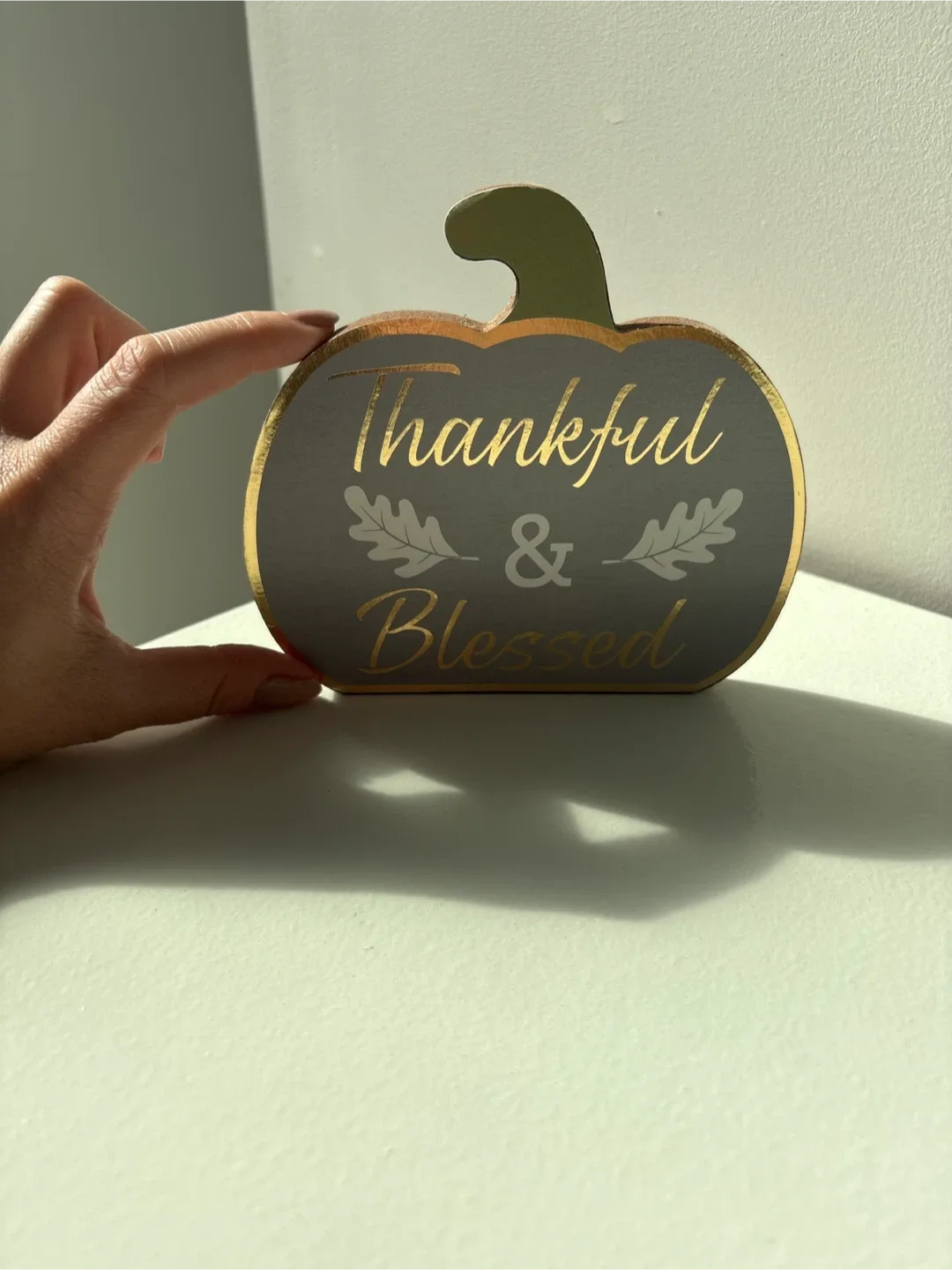 Thankful & Blessed Pumpkin Decoration image indicator(2)