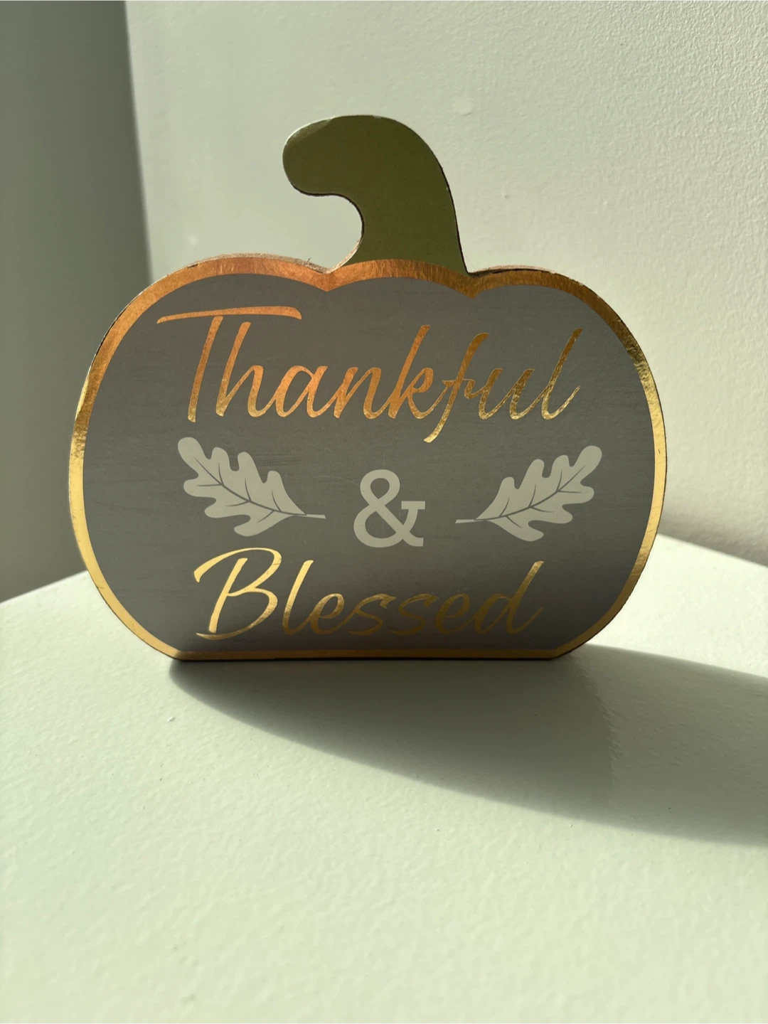 Thankful & Blessed Pumpkin Decoration