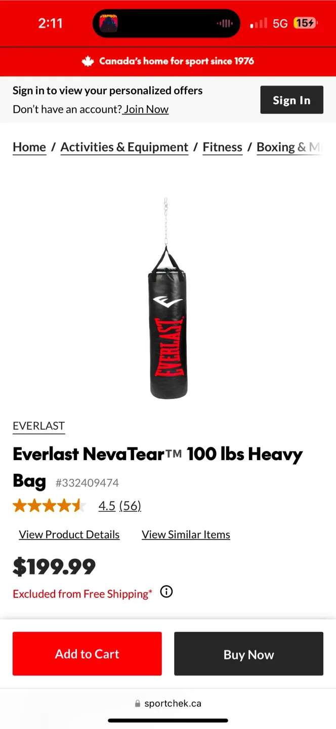 Everlast Heavy punching bag with punch mitts image indicator(2)