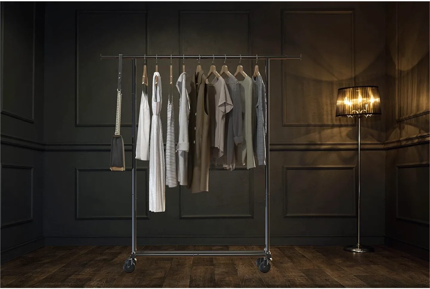 Rolling Garment Rack - Adjustable & Extensible image indicator(4)