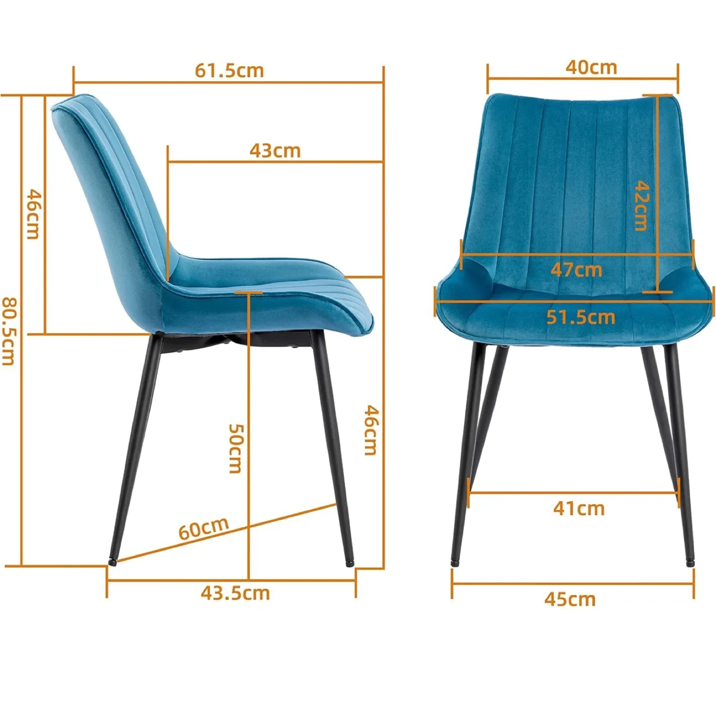 Dining Chairs -  white Velvet, Set of 2 image indicator(2)