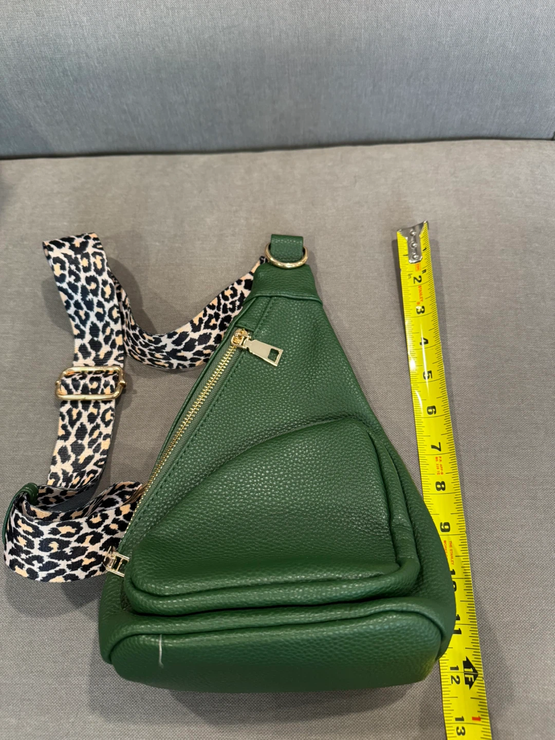 Green Sling Bag with Leopard Strap - photo 3