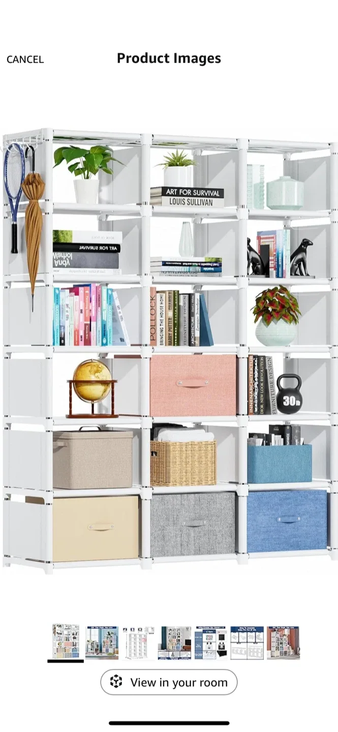 BNIB ! Mavivegue 18 Cube Storage Organizer, GREY! image indicator(2)