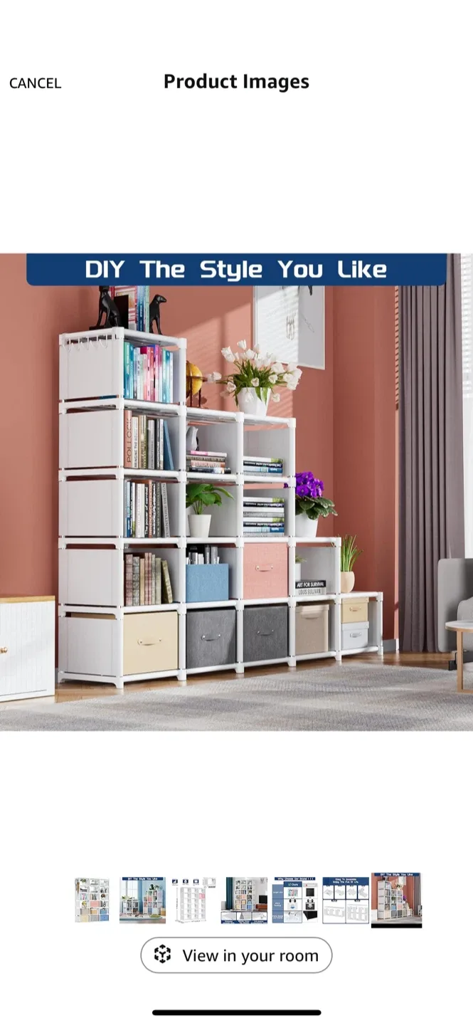 BNIB ! Mavivegue 18 Cube Storage Organizer, GREY! image indicator(8)