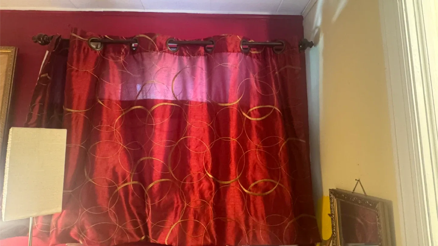 Red & Gold Patterned Curtains image indicator(2)