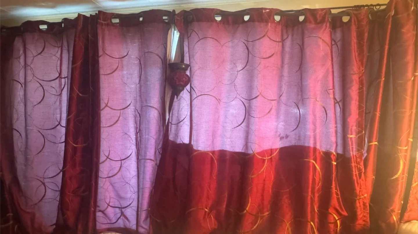 Red & Gold Patterned Curtains image indicator(4)