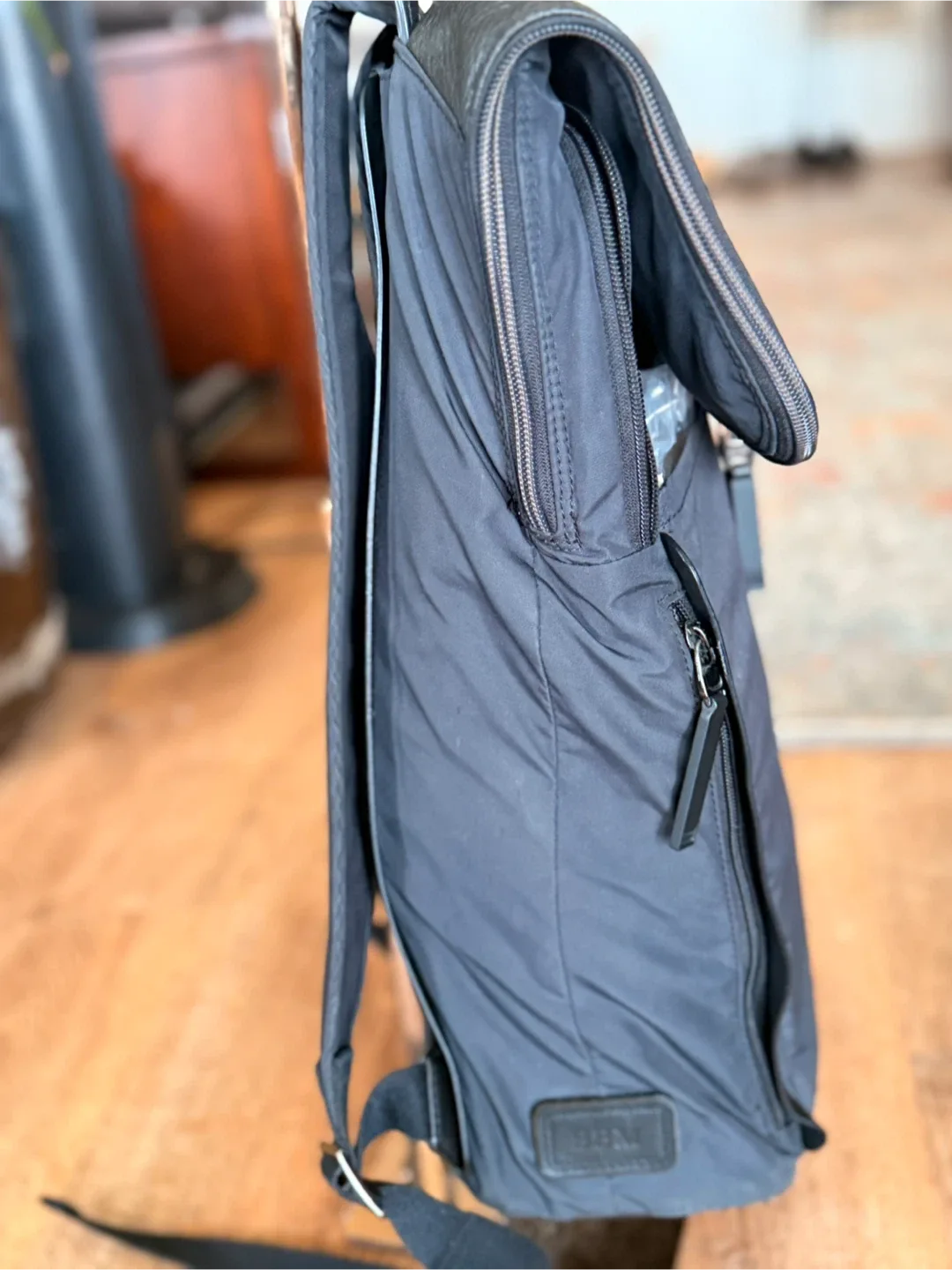 Tumi Black Leather/Nylon Backpack image indicator(2)