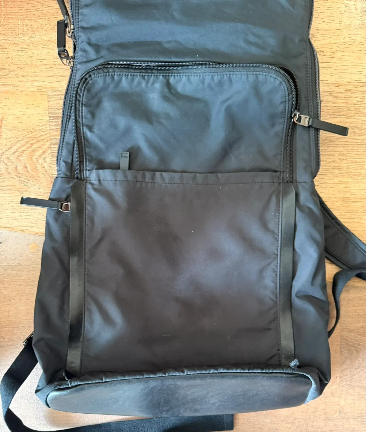 Tumi Black Leather/Nylon Backpack image indicator(6)