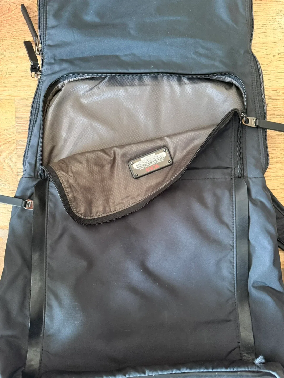 Tumi Black Leather/Nylon Backpack image indicator(7)