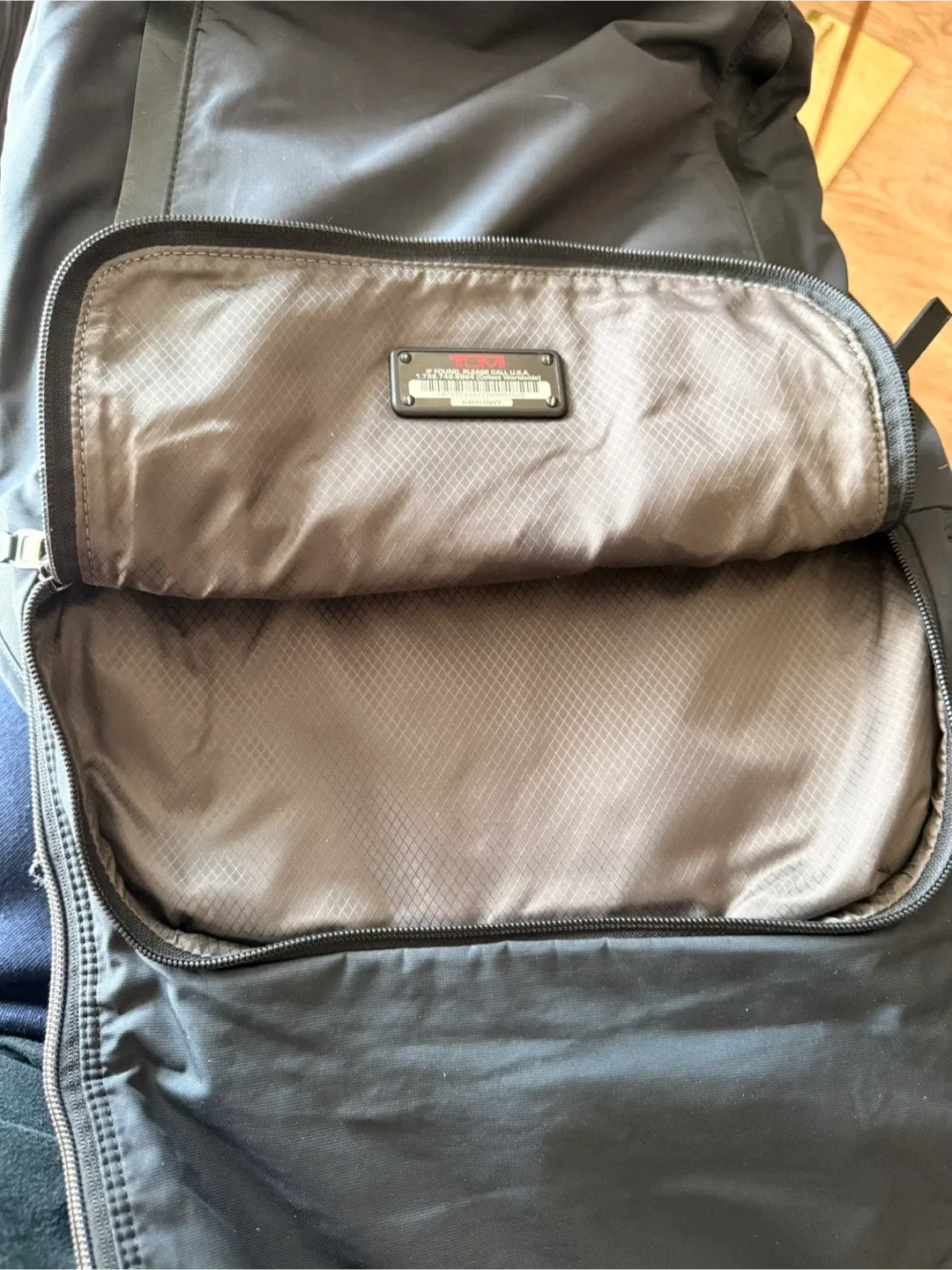 Tumi Black Leather/Nylon Backpack image indicator(9)