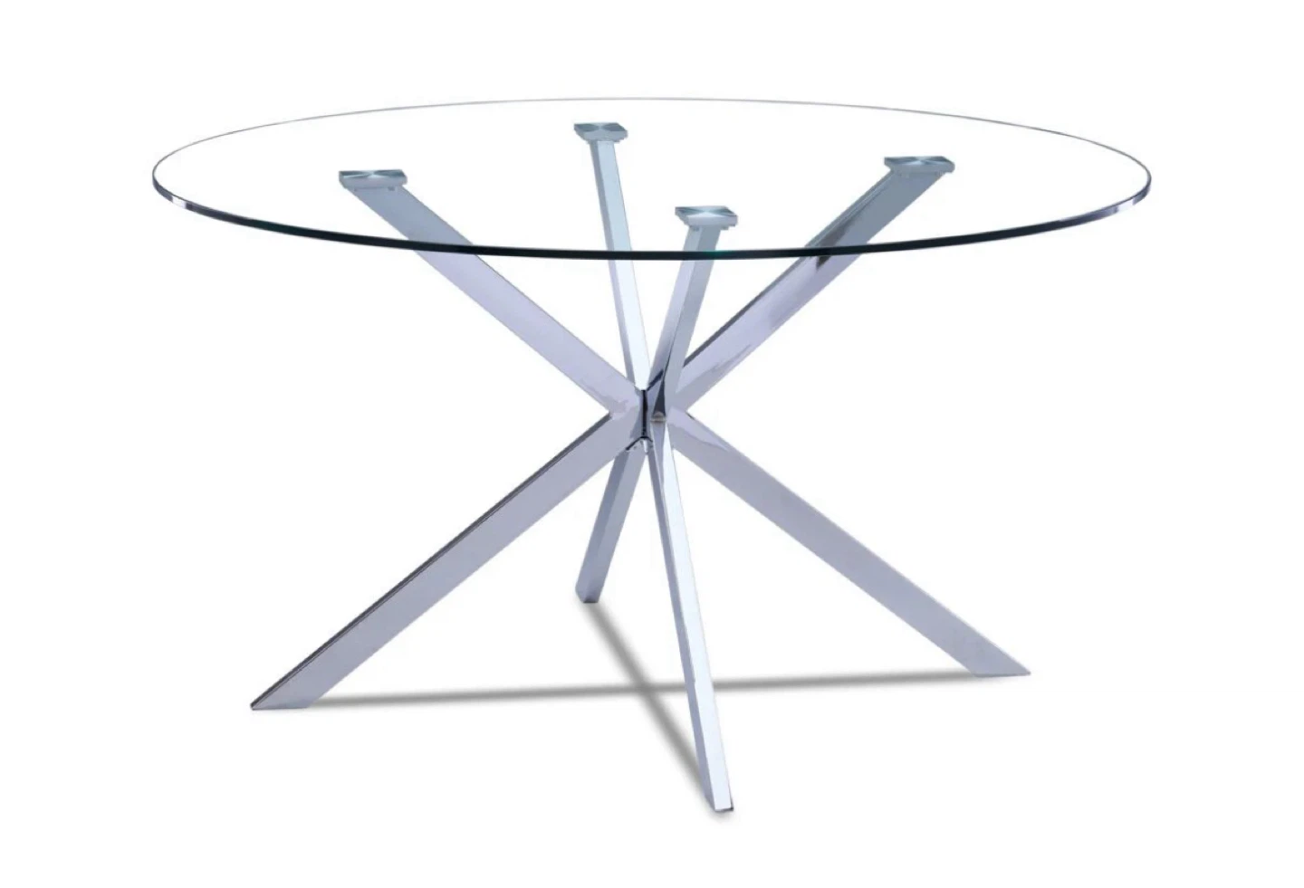Darron Round Glass Dining Table - Chrome (with 4 chairs) - photo 2