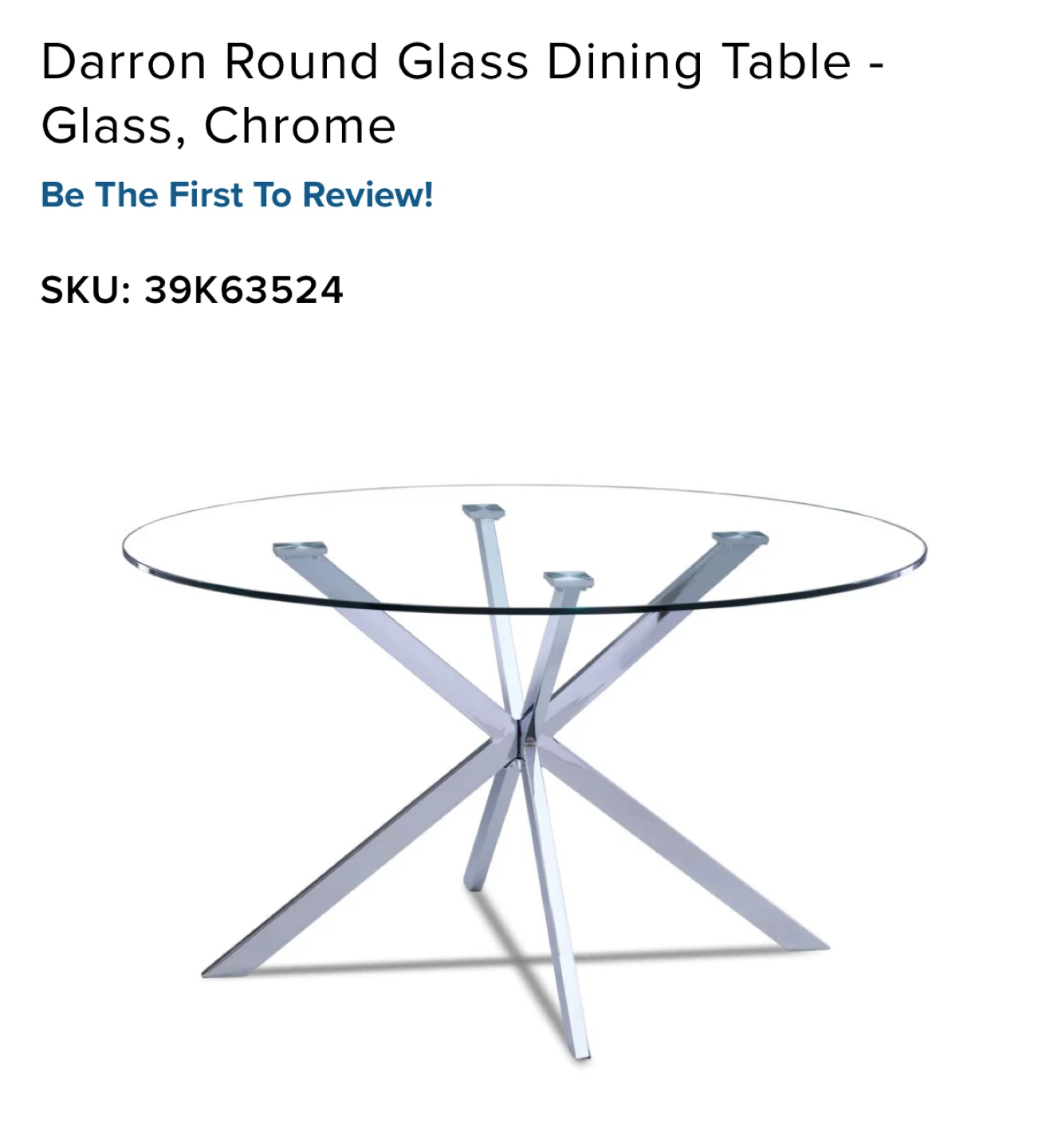 Darron Round Glass Dining Table - Chrome (with 4 chairs) - photo 3