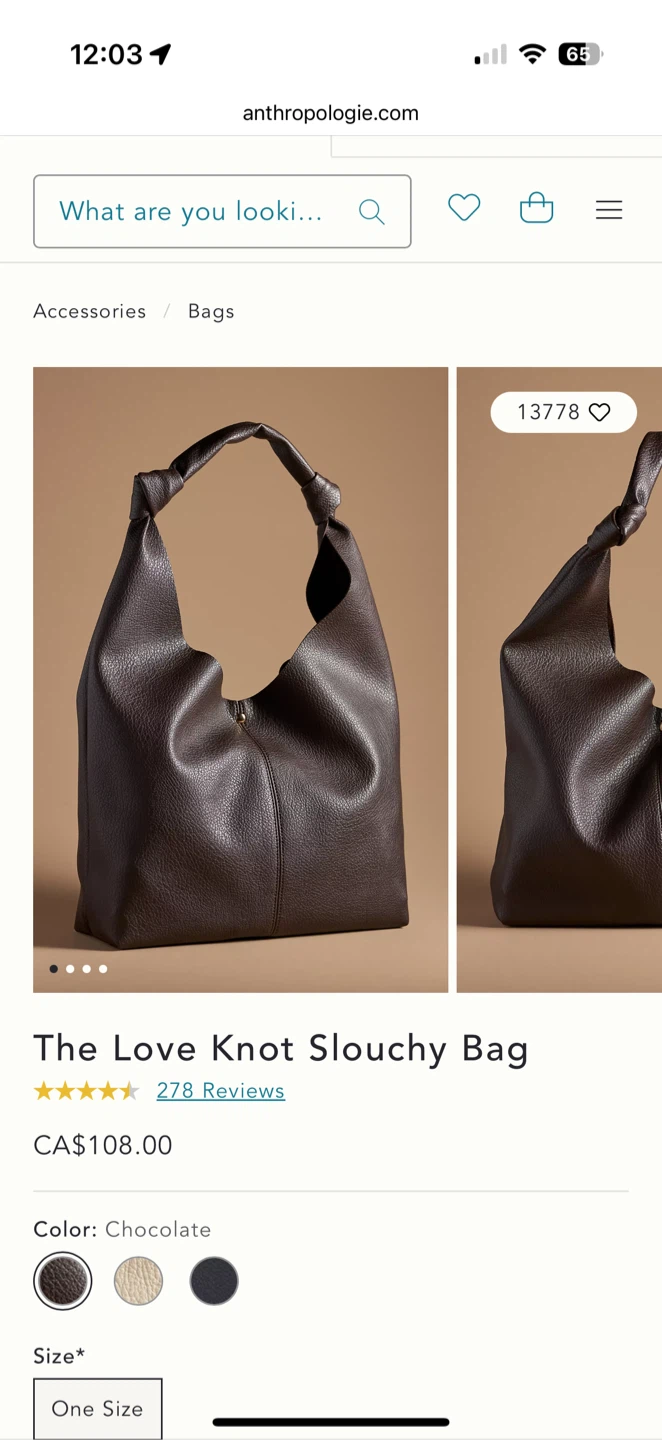 Anthropologie The Love Knot Slouchy Tote Bag - Black - photo 4