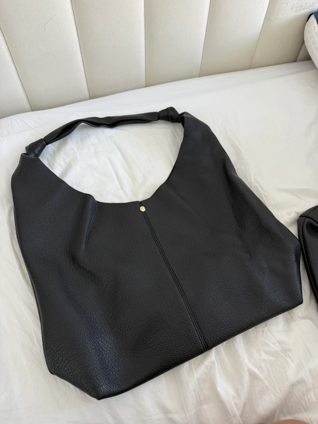 Anthropologie The Love Knot Slouchy Tote Bag - Black