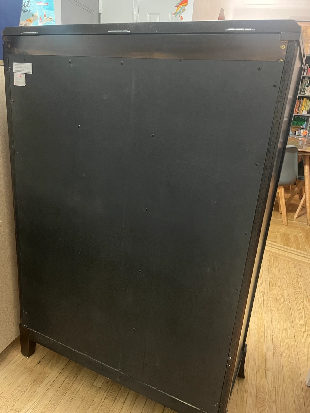 Dark Wood 5-Drawer Dresser with Mirror - photo 4