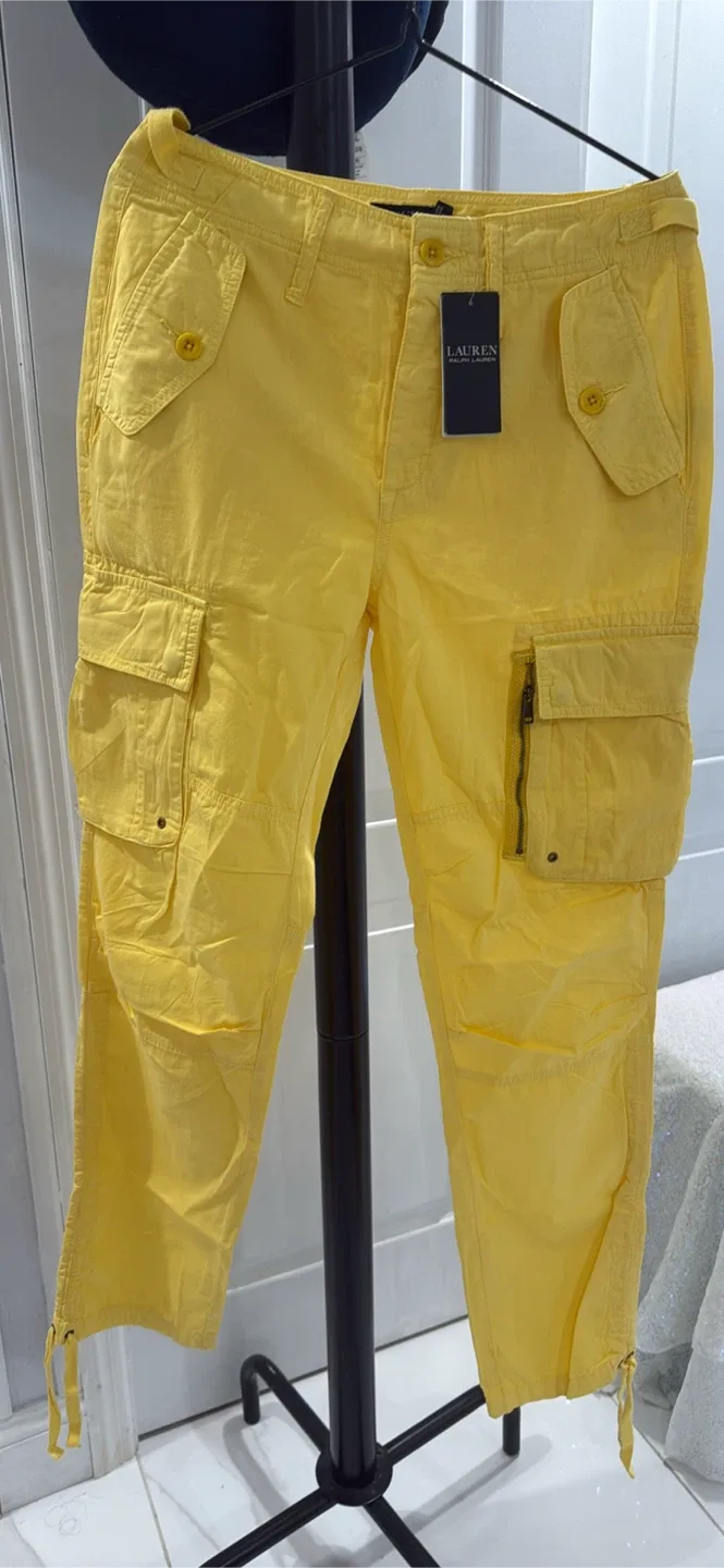 Lauren Ralph Lauren Yellow Cargo Pants - Size 2 image indicator(2)