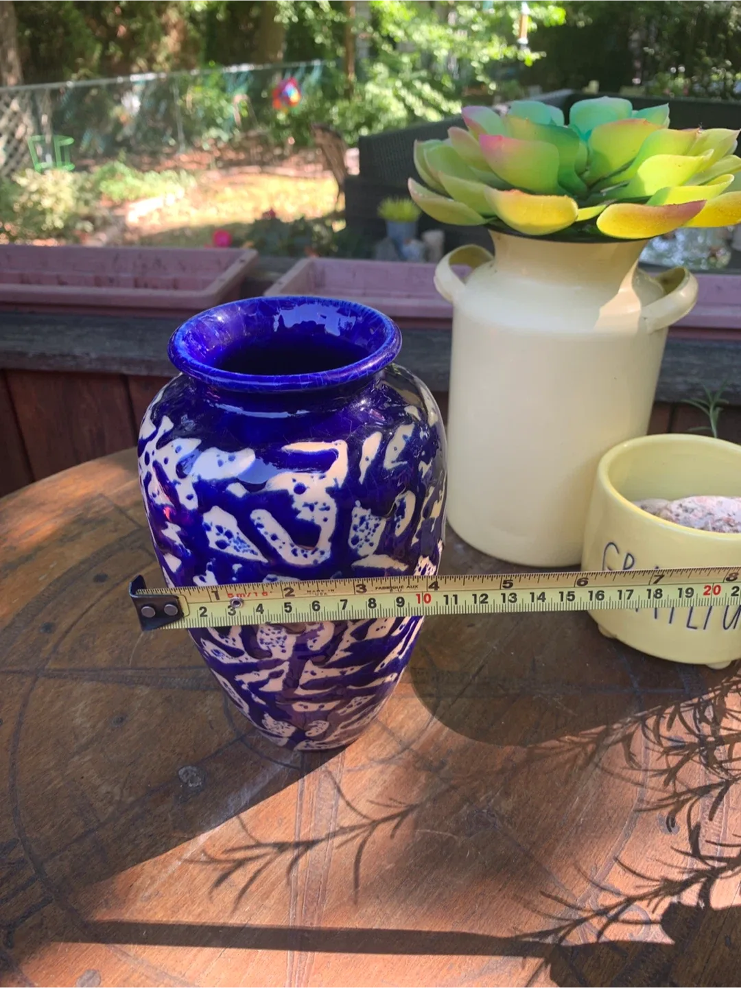 Blue & White Patterned Ceramic Vase 🧡 image indicator(10)