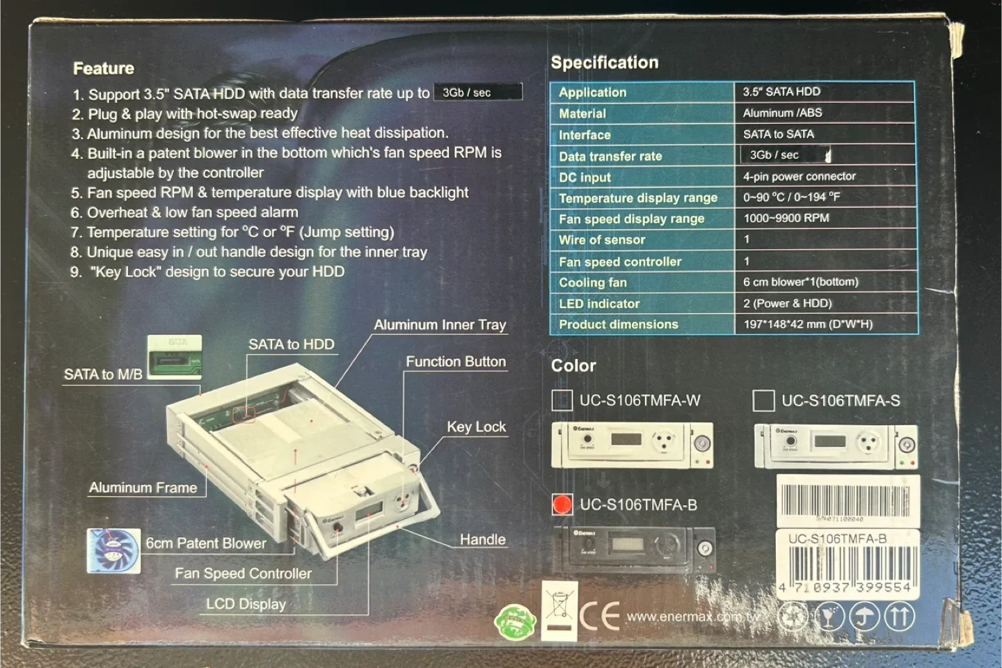 Enermax UC-S106TMFA Mobile Rack SATA to SATA image indicator(2)