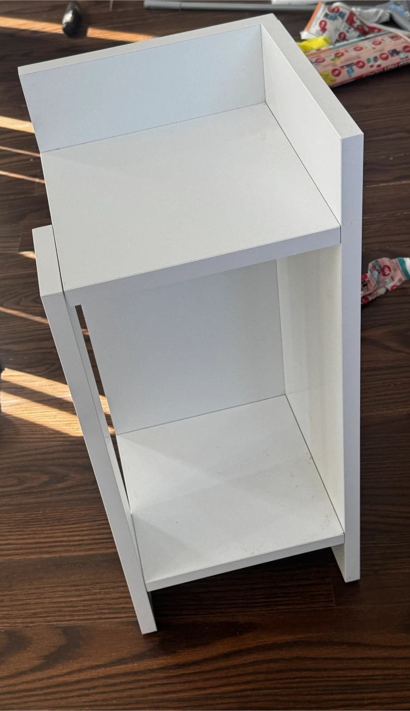 White Side Table with Shelf( 2 pieces)