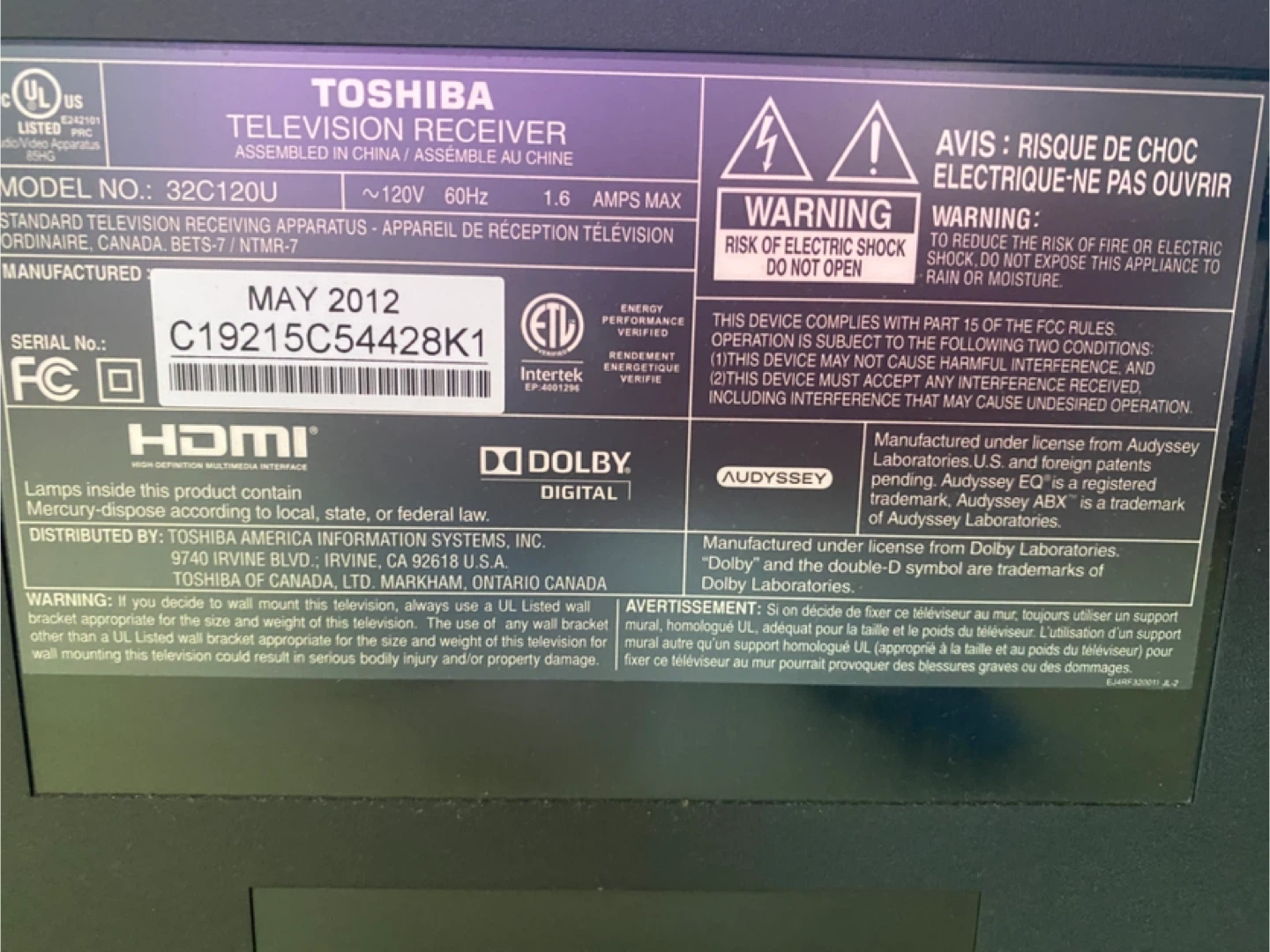 TV - Toshiba 32” - photo 3