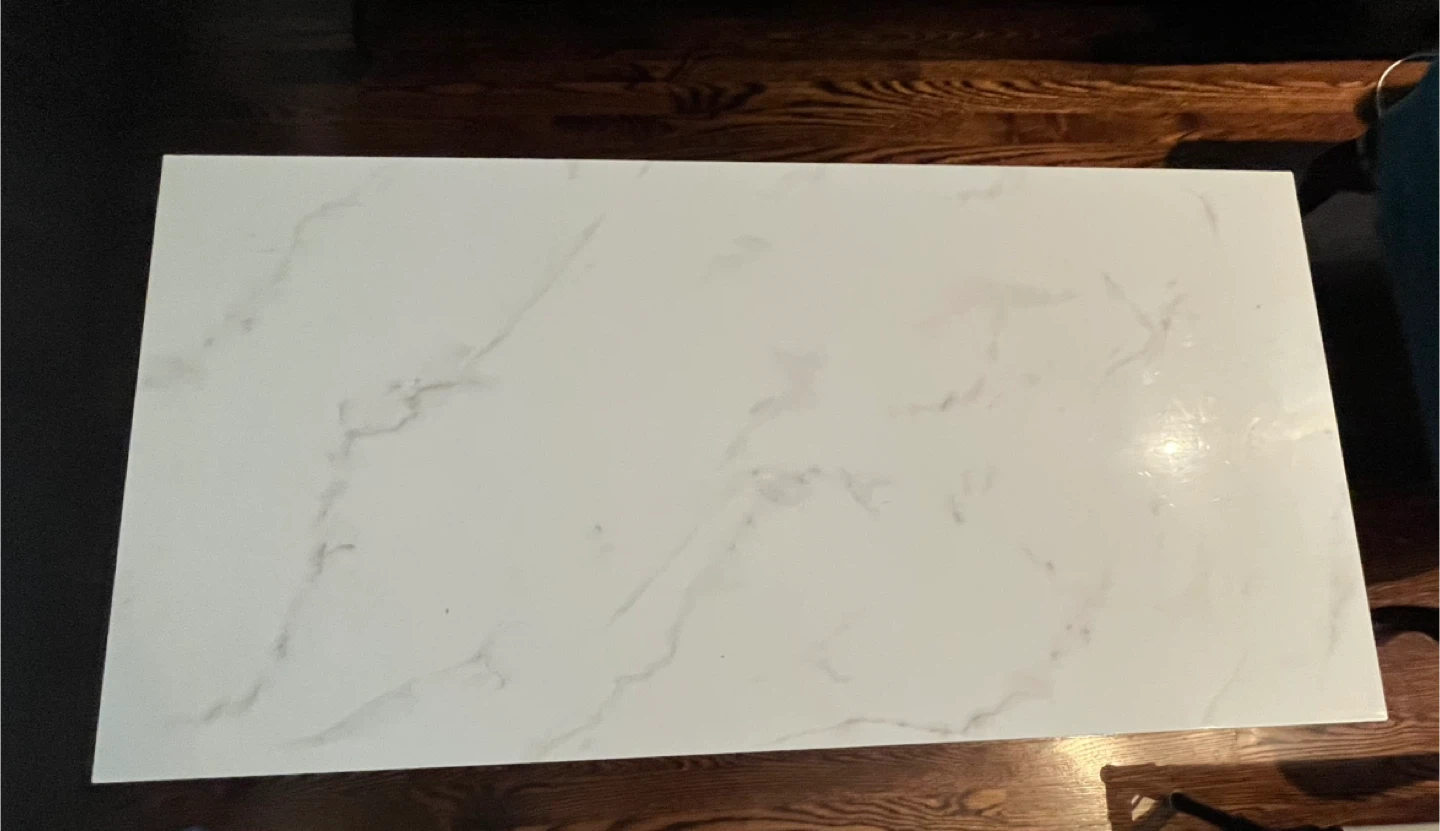 Faux Marble Top Coffee Table - Gold Frame - photo 3