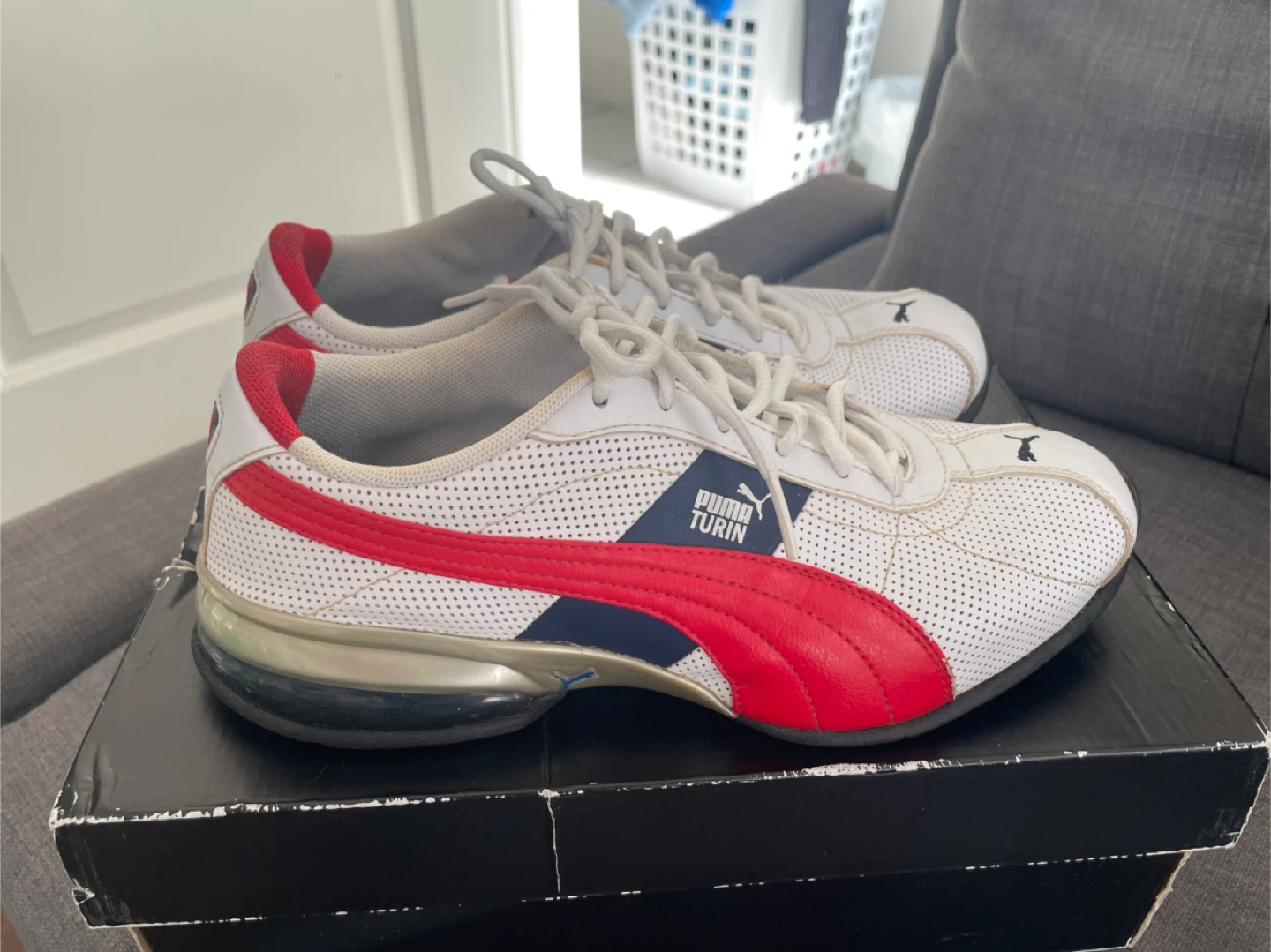 Puma Turin Sneakers - White, Red, & Blue