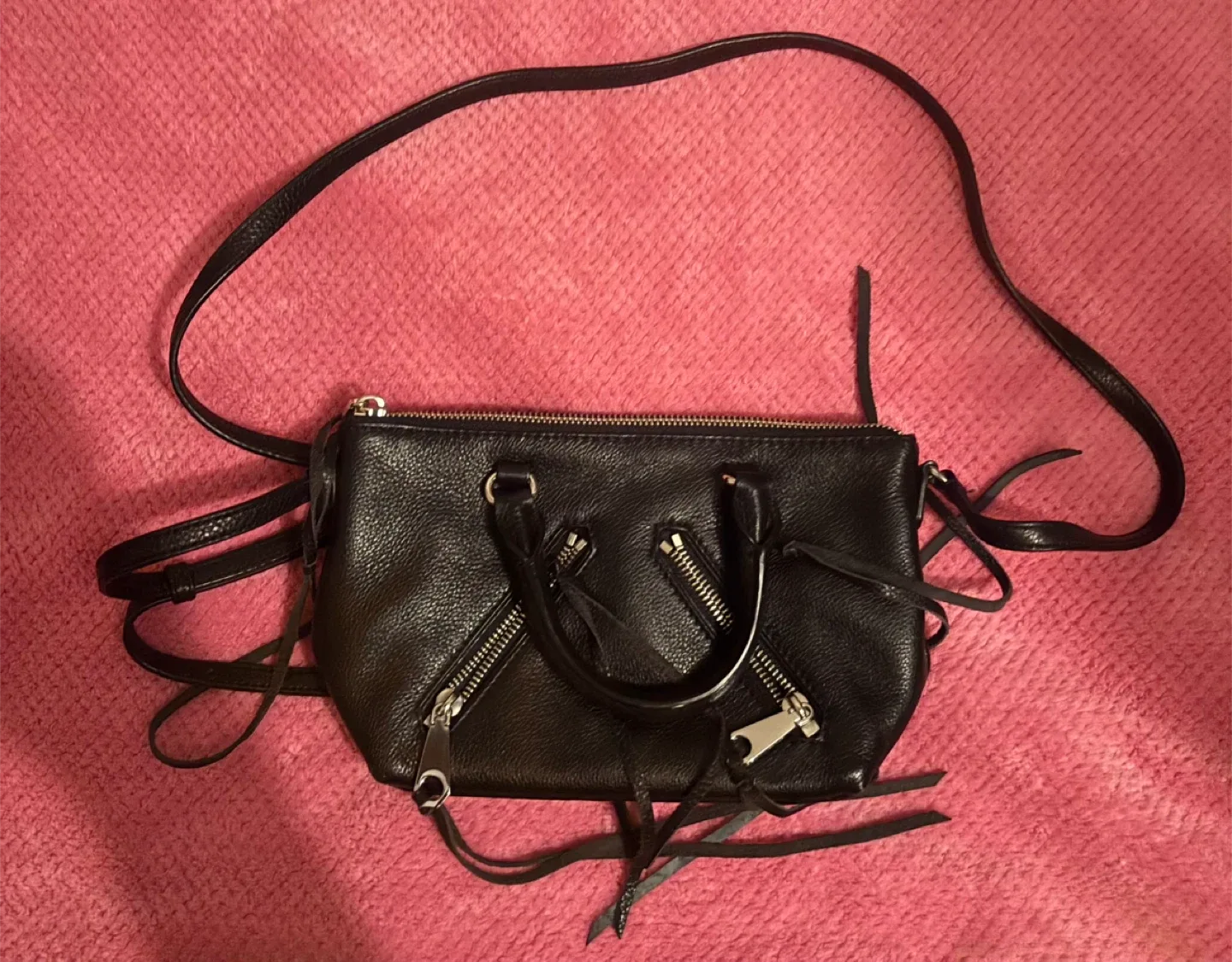 Rebecca Minkoff Black Leather Crossbody Bag thumbnail