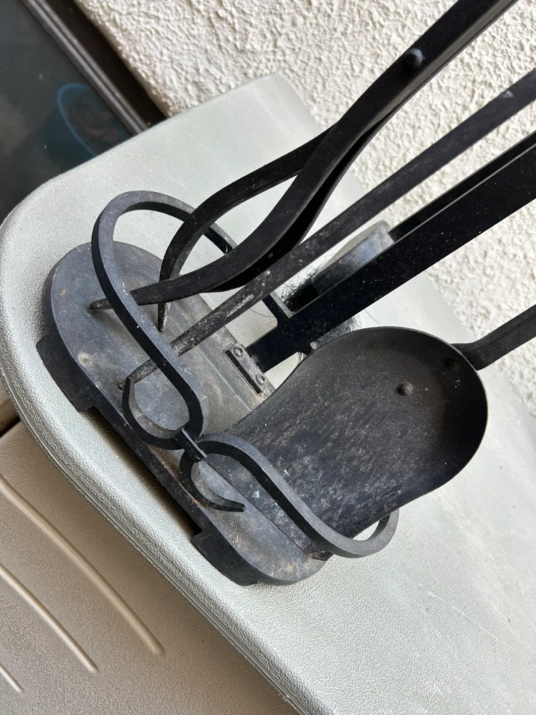 Tall set Black metal fireplace tools poker wood burning fire image indicator(6)