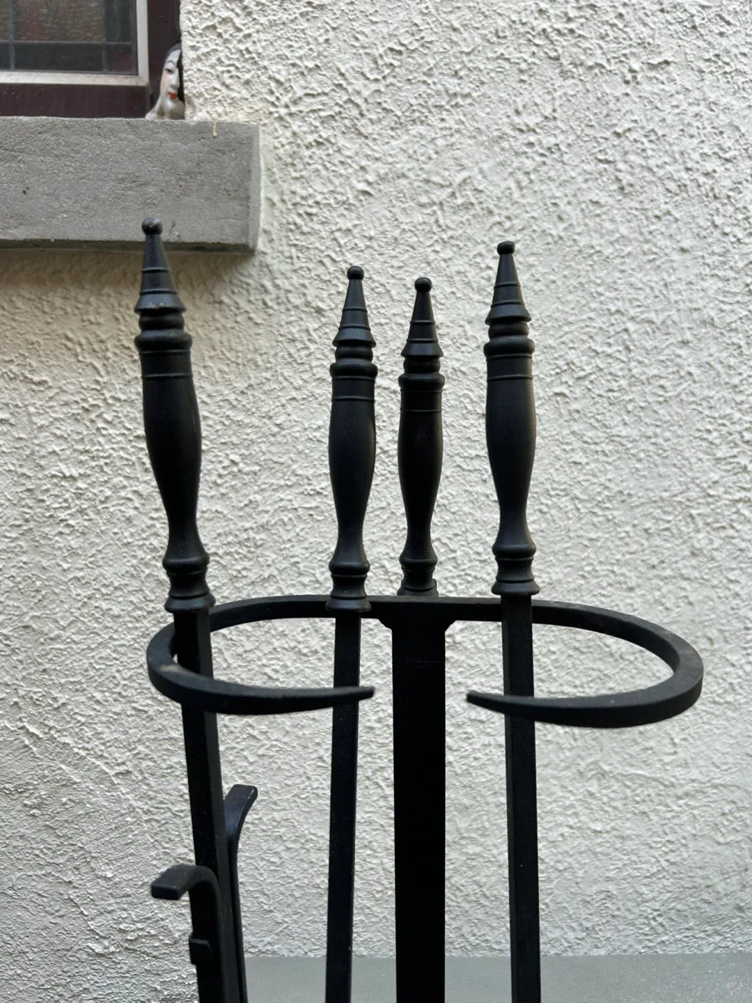 Tall set Black metal fireplace tools poker wood burning fire image indicator(10)