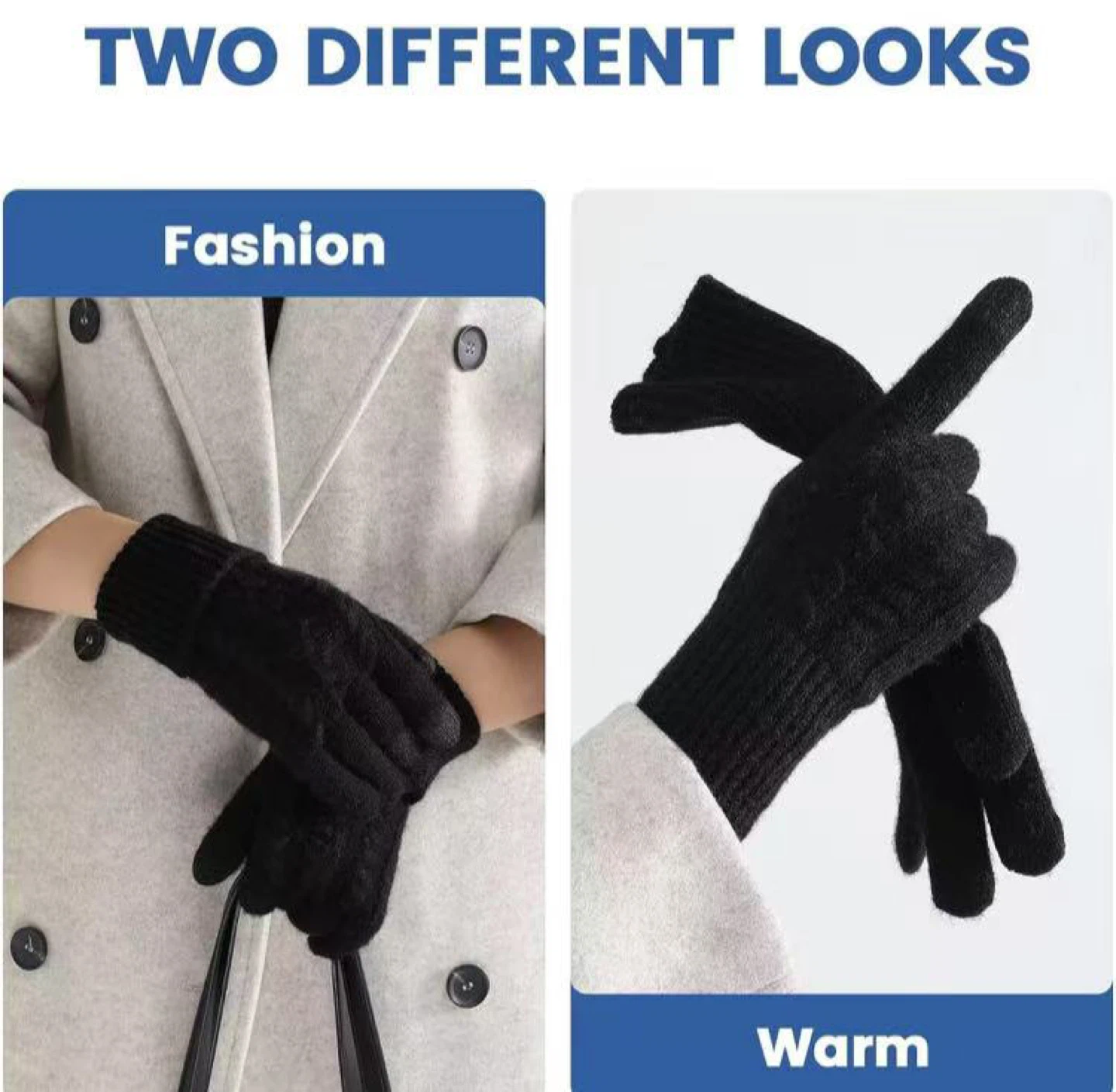 Touchscreen Winter Gloves - Black, One Size - photo 5