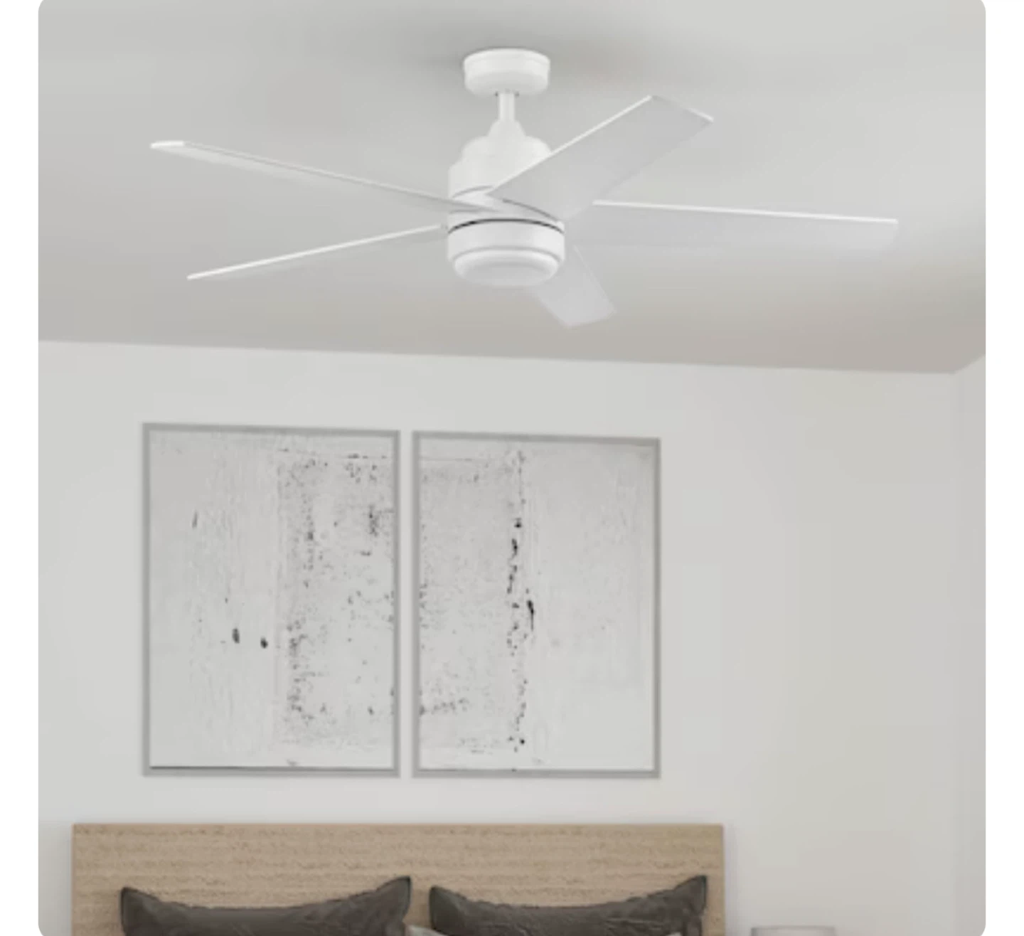 New Harbor Breeze 52-in White with White/Driftwood Blades