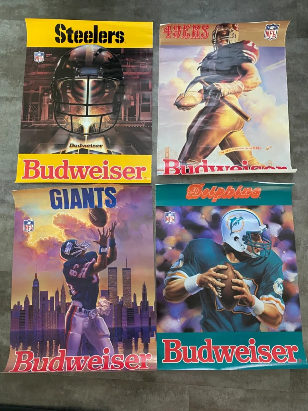 Set of Three 1980-1990’s NFL Football Budweiser Posters! image indicator(6)