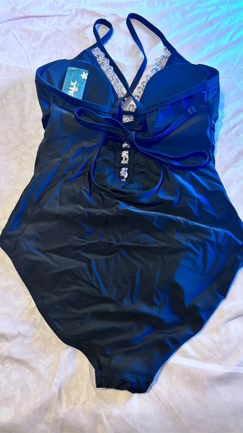 🧡SMJL Swimsuit - Black One Piece image indicator(3)