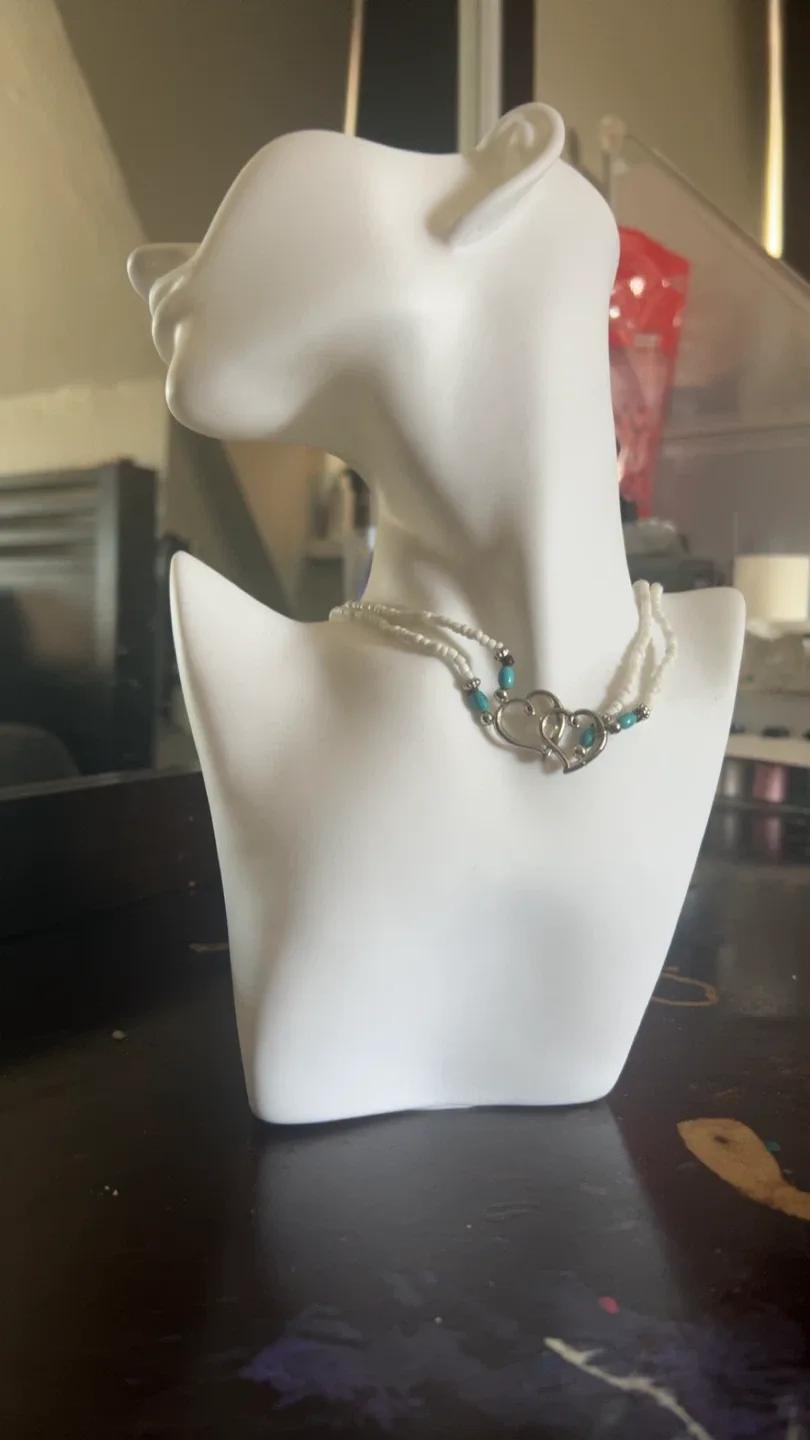 Pearl & Turquoise Heart Necklace image indicator(2)