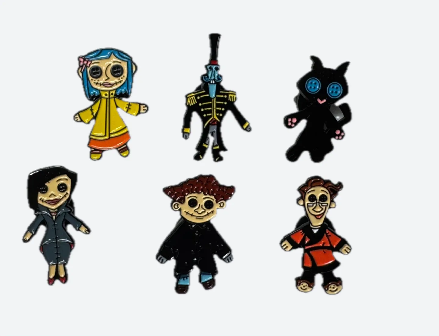 Coraline Movie Enamel Pins - Set of 6