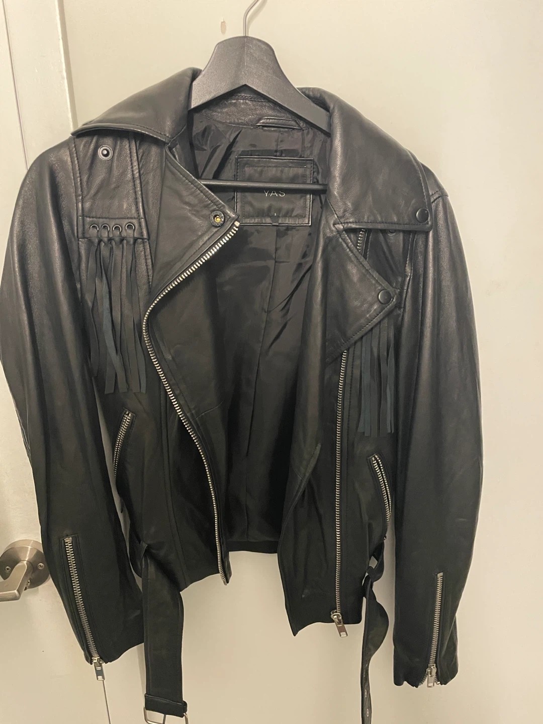 YAS Olympia Leather Jacket - Size S