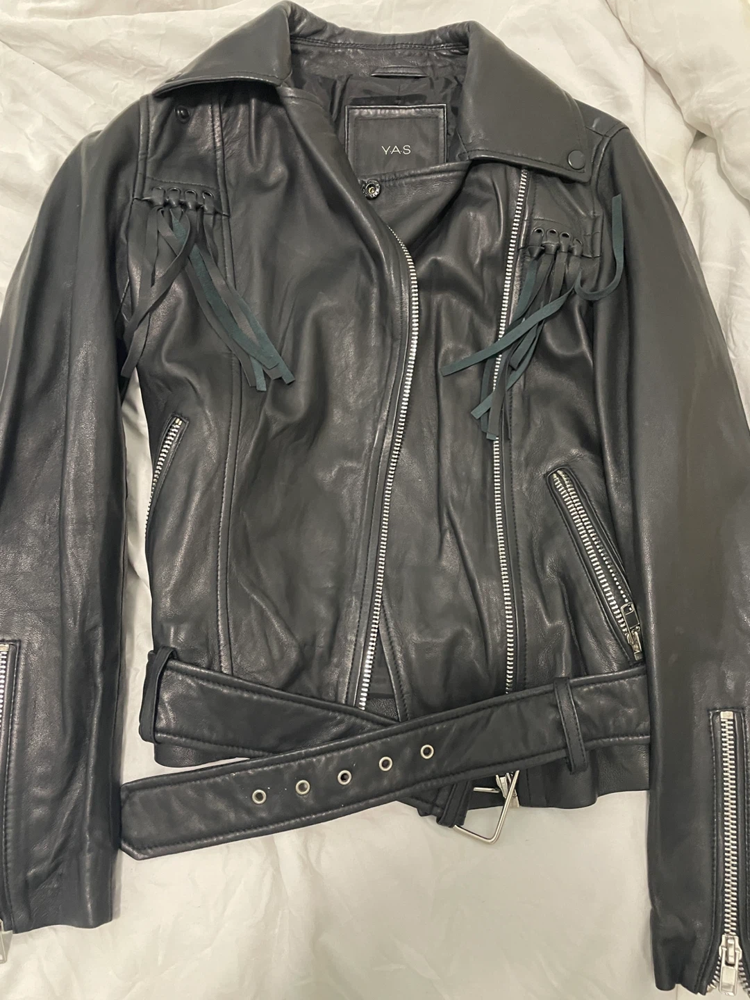 YAS Olympia Leather Jacket - Size S - photo 5