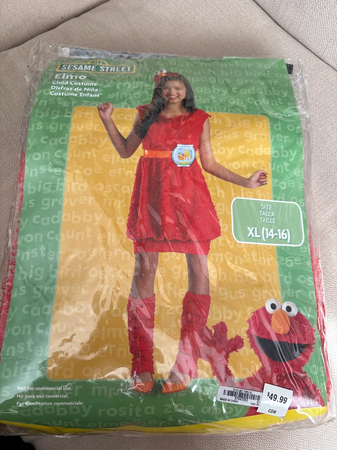 Sesame Street Elmo Costume - Child Size XL (14-16) thumbnail