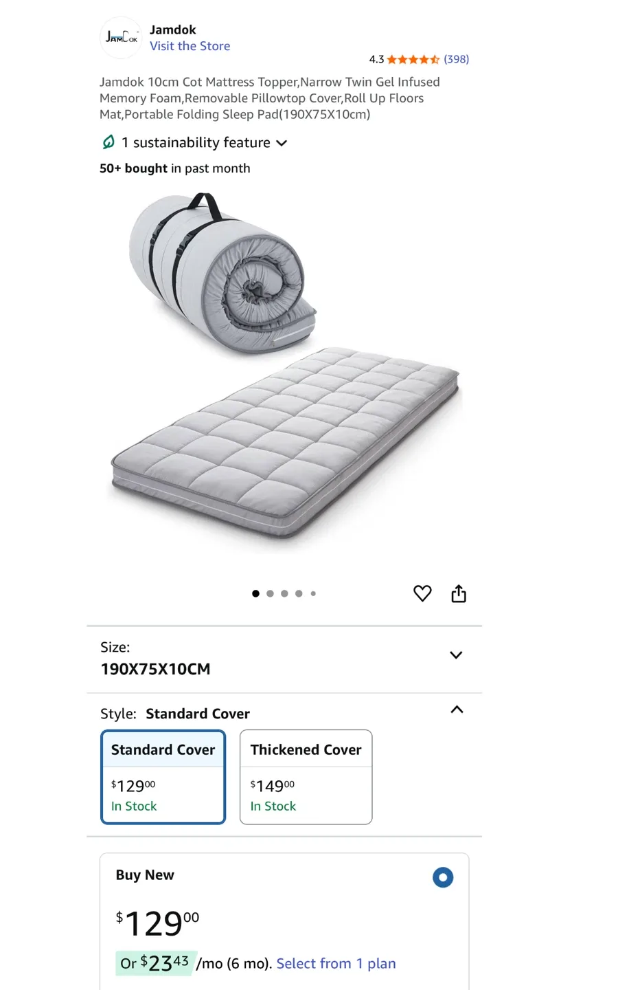 Jamdok Cot Mattress Topper - Twin image indicator(8)