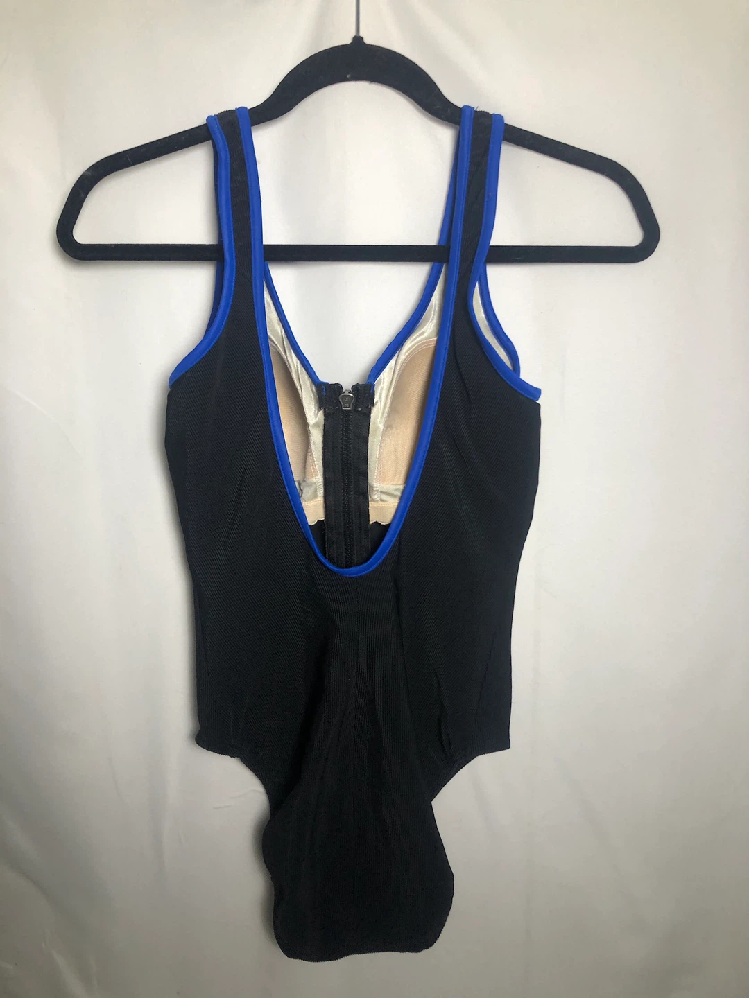 Women’s Black/Blue/Zippered Swimsuit. Size 10. - photo 2