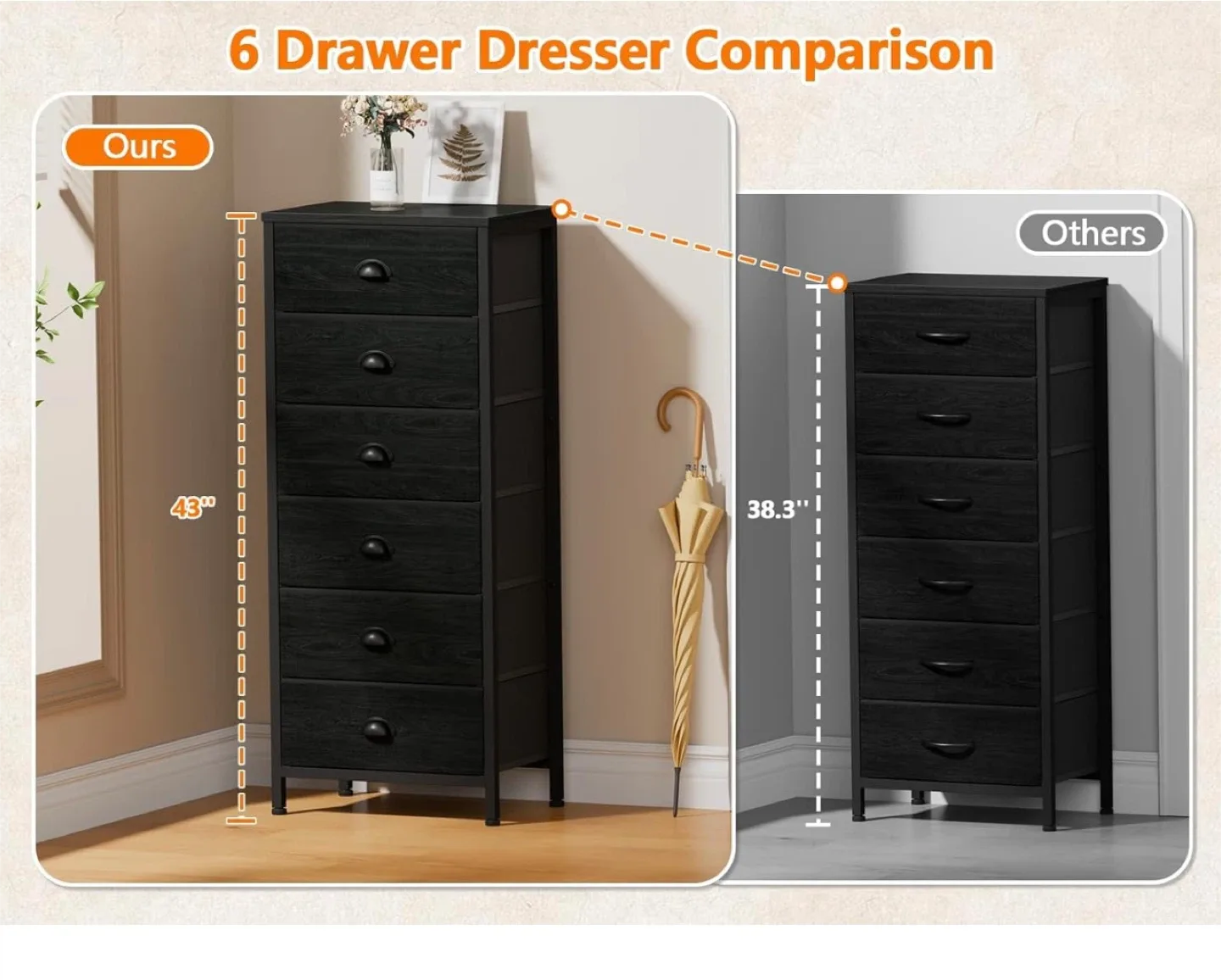 6 Drawer Dresser - 43" Tall image indicator(2)