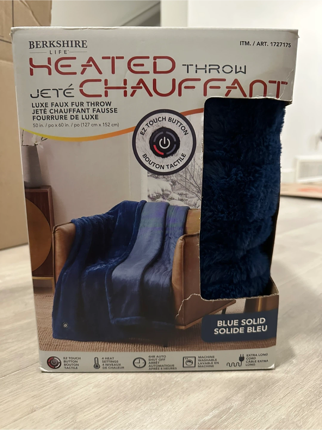 Berkshire Life Heated Throw - Blue