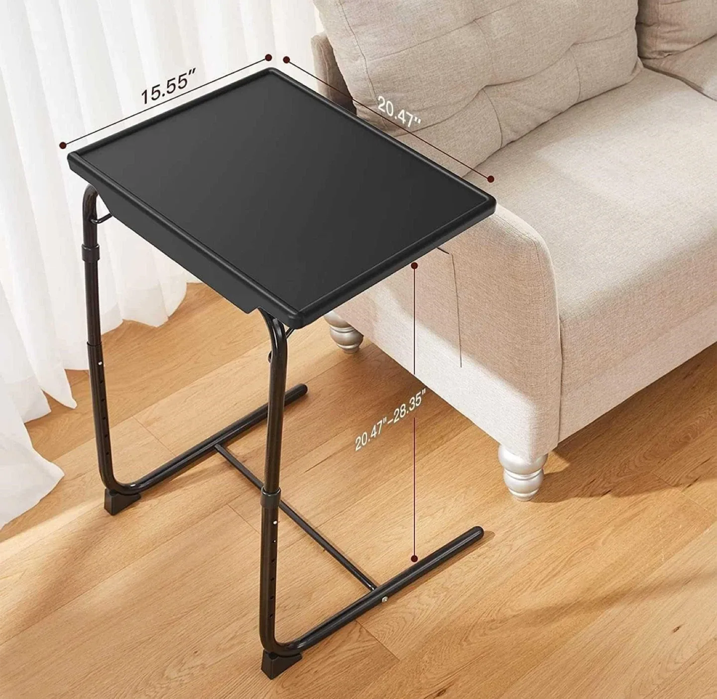 HUANUO Adjustable TV Tray Table - Black thumbnail