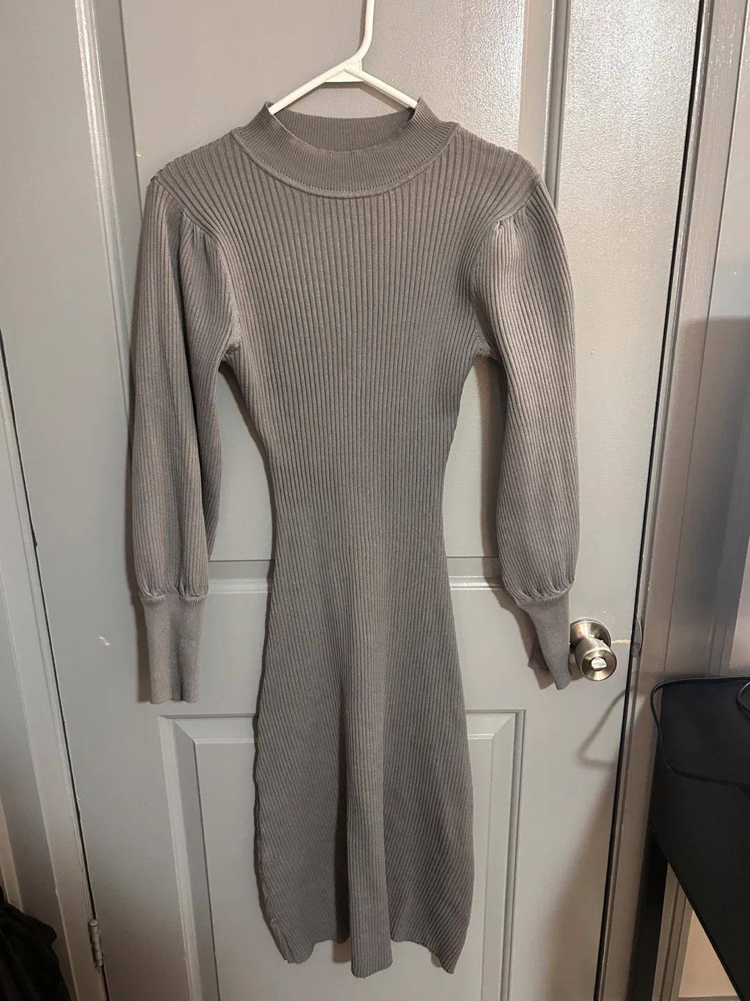 Grey Knit Midi Dress thumbnail