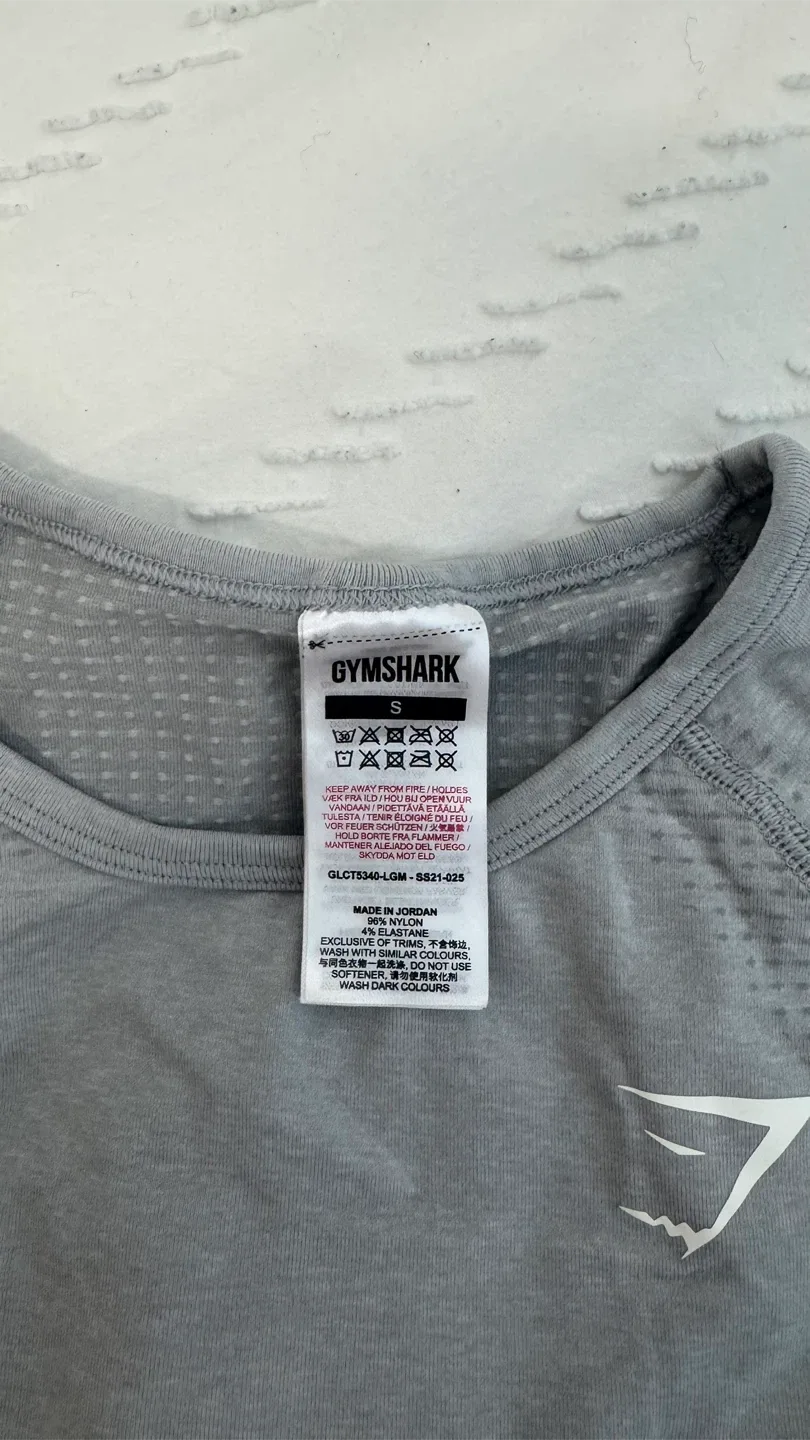 Gymshark Grey Long Sleeve Top - Size S image indicator(4)