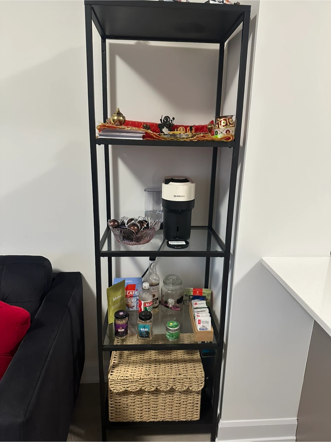 Black Metal Frame Shelving Unit