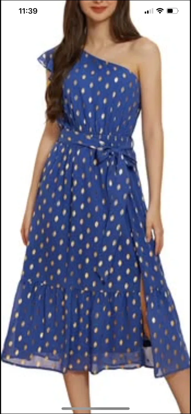 Purple Gold Polka Dot Dress Christmas party thumbnail