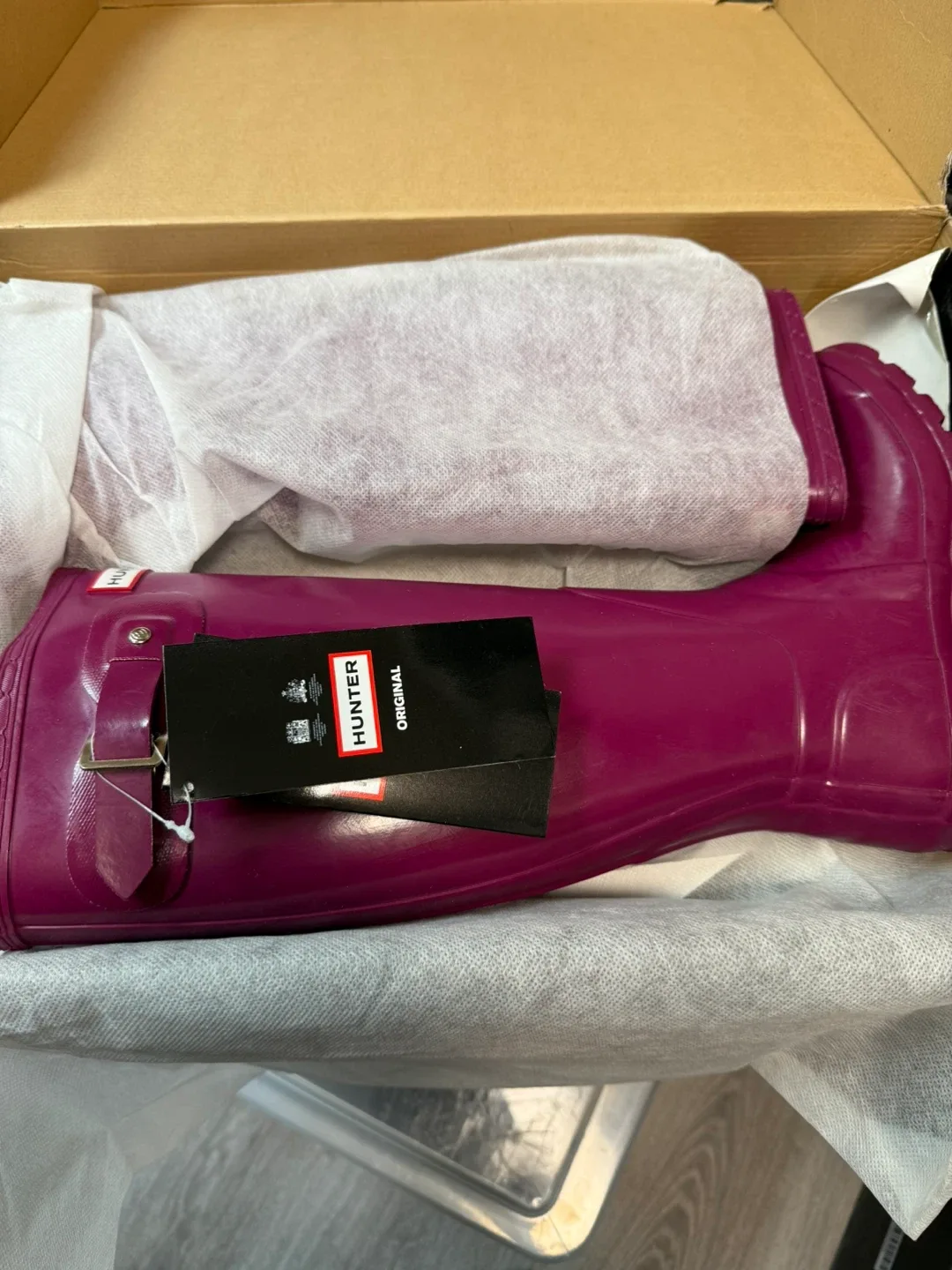 Hunter Original Tall Rain Boots - Size 4/5 - Purple image indicator(5)