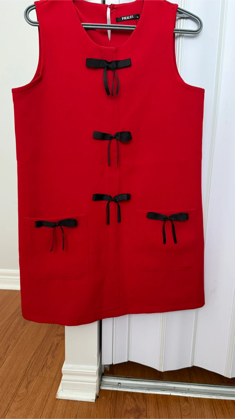 Pikalife Red Dress with Bows - Size M